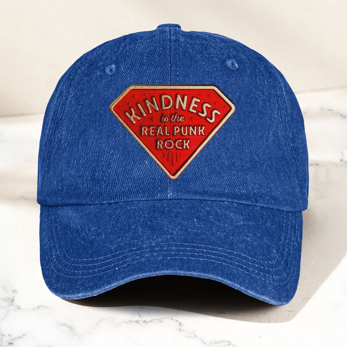 Kindness is the Real Punk Rock Denim Cap – Retro Punk Rock Music Fan Cap Gift For Dad (With Box)
