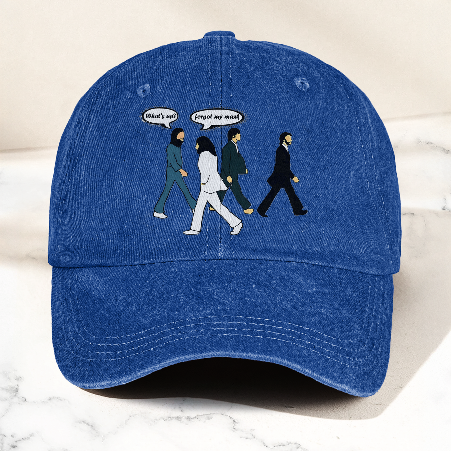 The Beatles Abbey Road Parody Vintage Denim Cap – Retro Music Band Cap Gift For Dad (With Box)