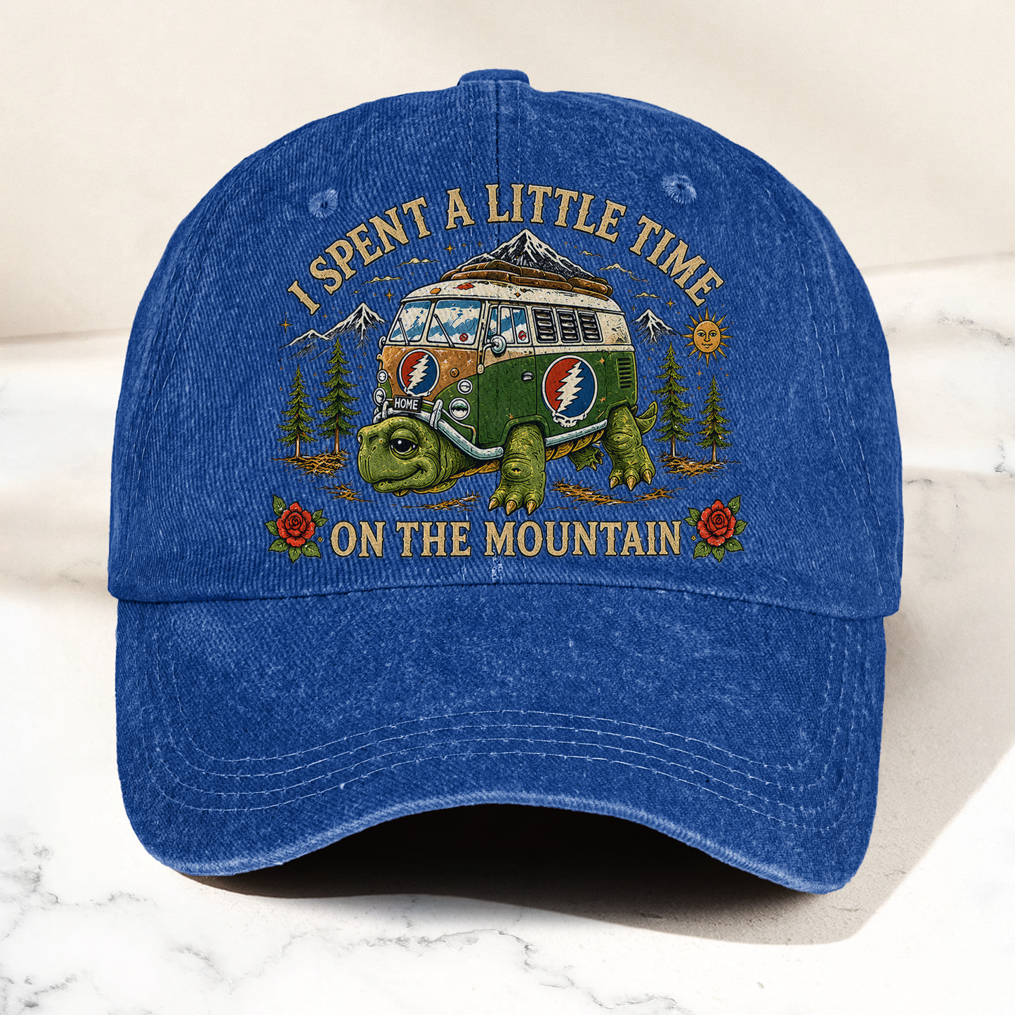 Grateful Dead New Speedway Boogie Toured Bus Terrapin Denim Cap – Retro Vintage Dad Cap Gift For Dad (With Box)
