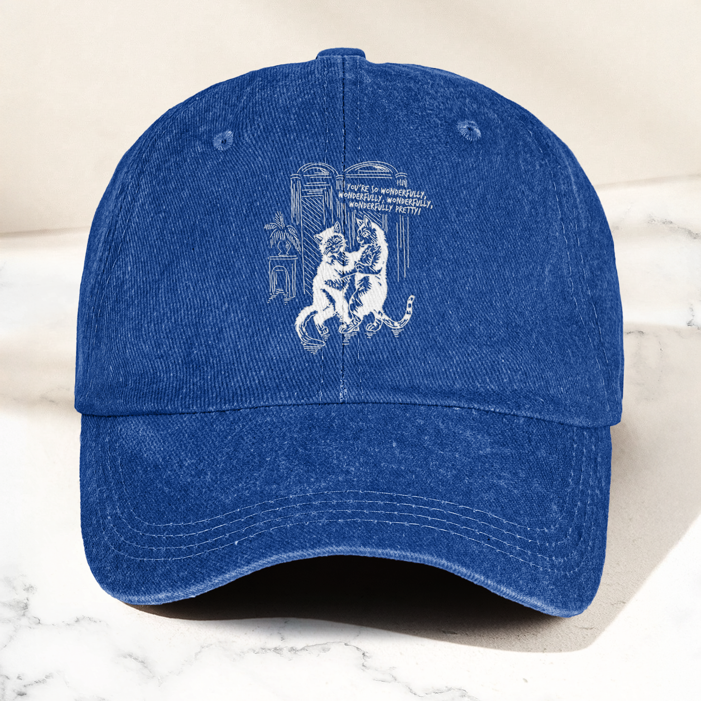 The Cure Lovecats Essential Artwork Vintage Denim Cap – Retro The Cure Band Merch Gift for Dad (With Box)