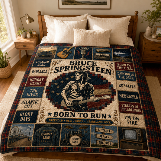 Bruce Springsteen Heartland Rock Quilt Blanket – Born To Run In Every Stitch