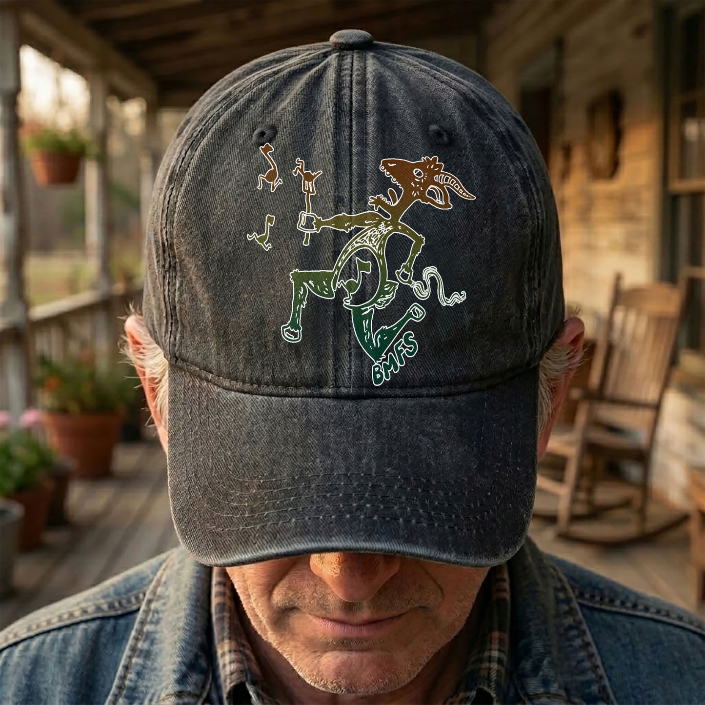Billy Strings BMFS Dancing Goat Graphic Music Merch Denim Cap – Retro Vintage Dad Cap Gift For Dad (With Box)