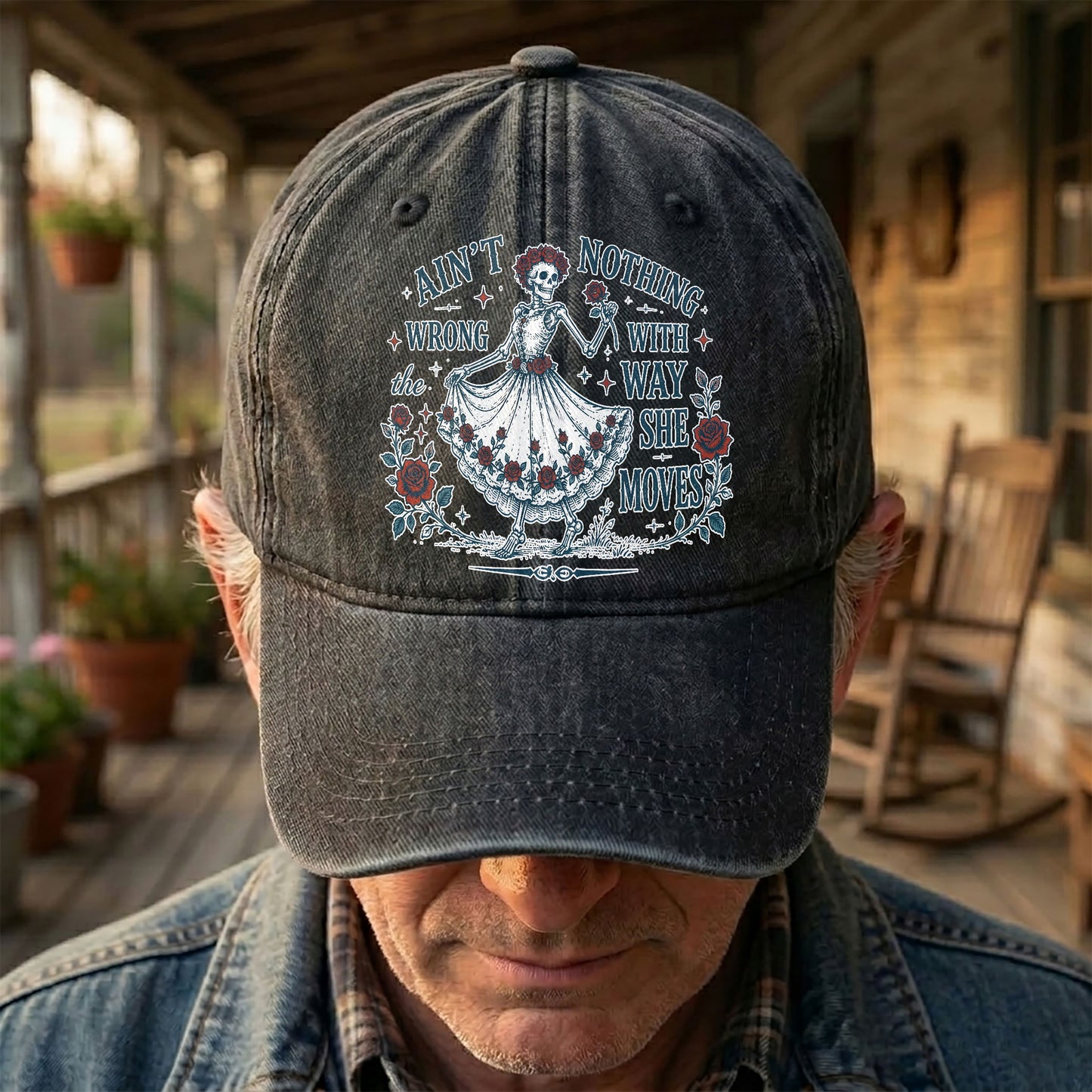 Grateful Dead Sugar Magnolia Way She Moves Vintage Denim Cap – Retro Vintage Dad Cap Gift For Dad (With Box)