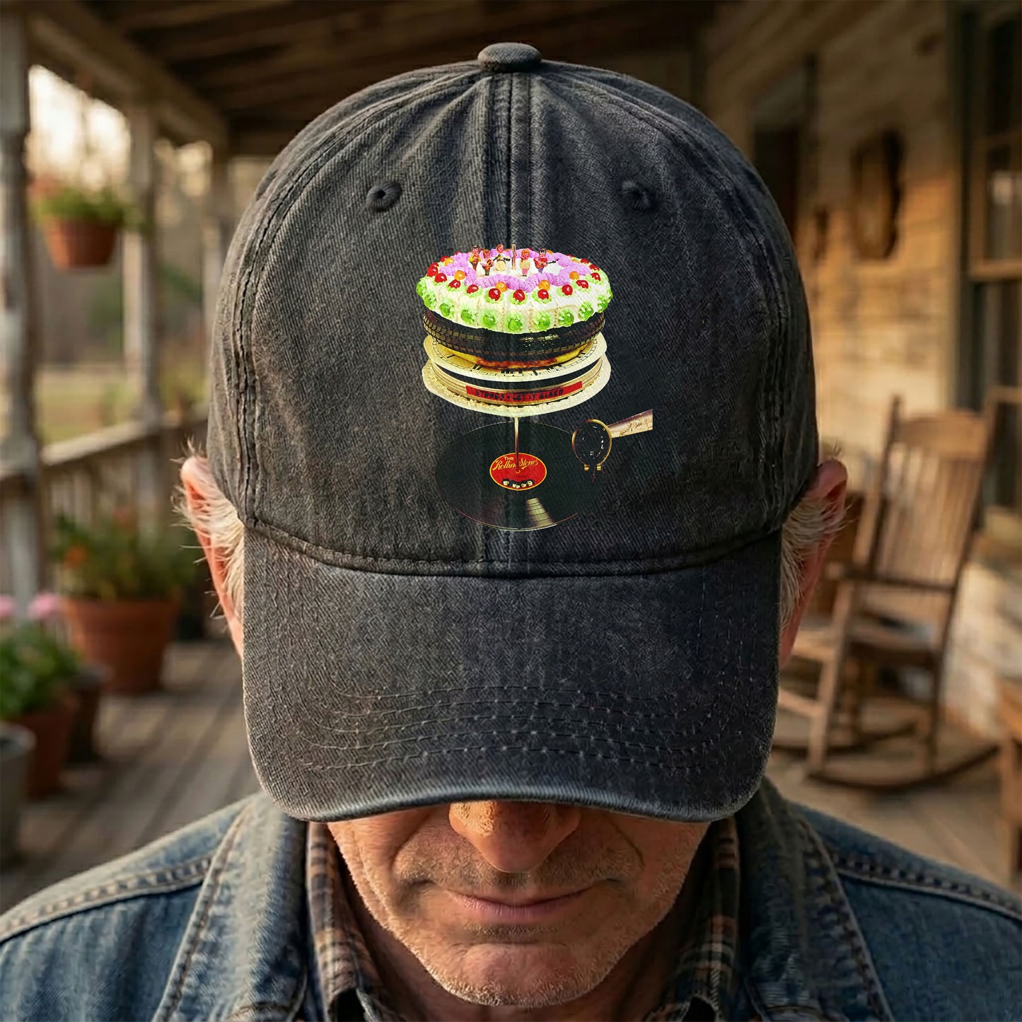 The Rolling Stones Let It Bleed Music Merch Denim Cap – Retro Vintage Dad Cap Gift For Dad (With Box)
