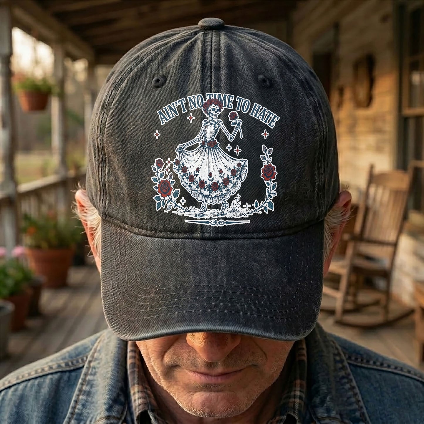 Grateful Dead Aint No Time To Hate Uncle Johns Band Lyrics Denim Cap – Retro Vintage Dad Cap Gift For Dad (With Box)