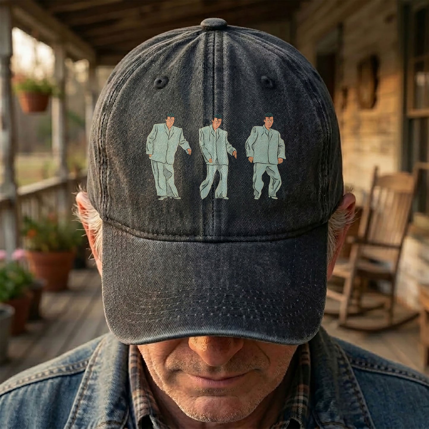 Vintage Comic Talking Heads Denim Cap – Talking Heads Tribute Merch Dad Hat (With Box)