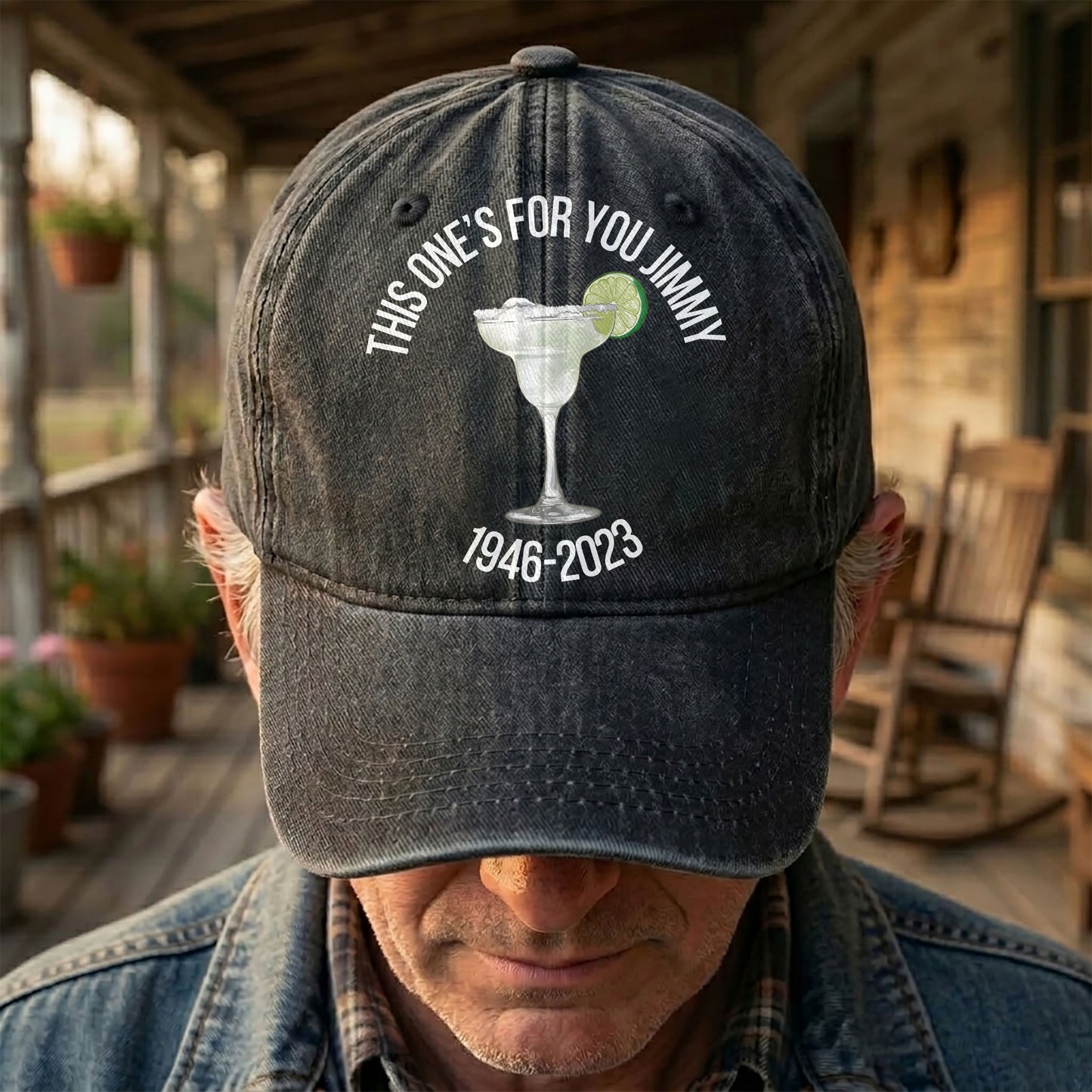 This one's for you Jimmy Denim Cap – Retro Jimmy Buffett Tribute Dad Hat (With Box)