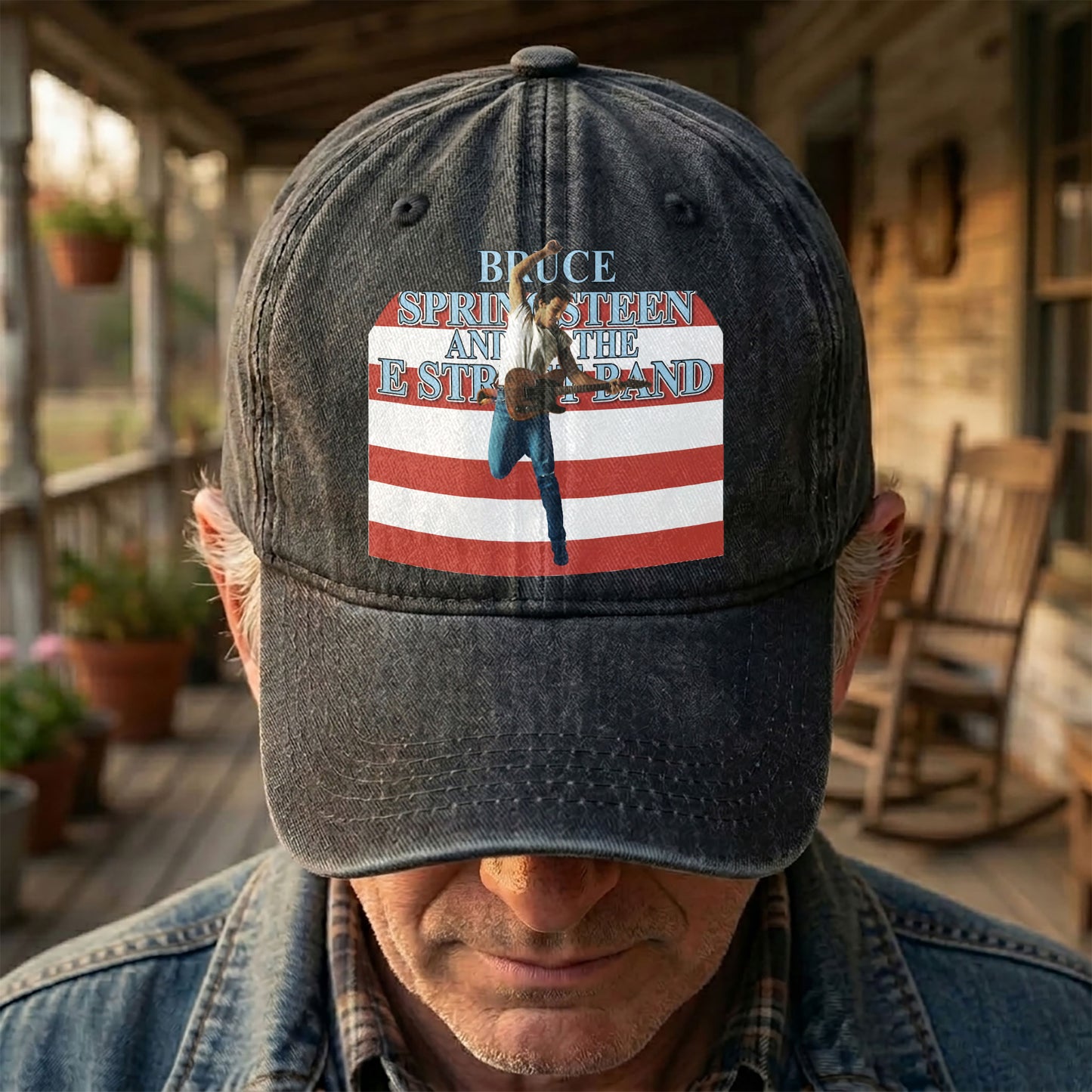 Bruce Springsteen Denim Cap – Retro Vintage Dad Cap Gift For Dad (With Box)