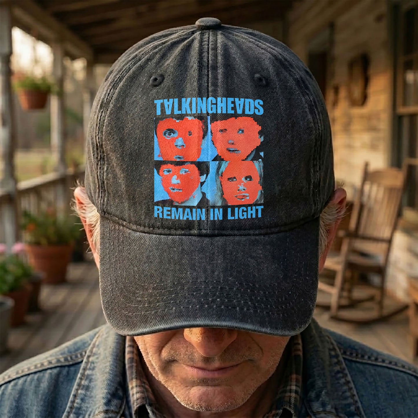 Talking Heads Remain in Light Punk Rock Music Denim Cap – Retro Music Fan Cap Gift For Dad (With Box)