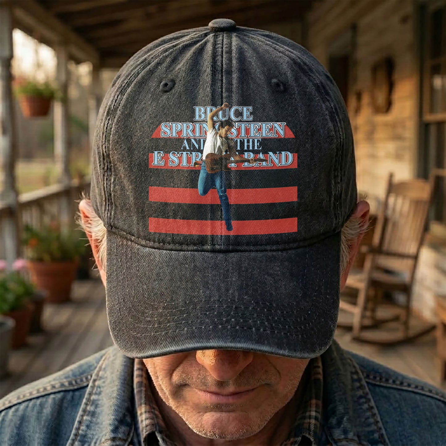 Bruce Springsteen version 2 Denim Cap – Retro Vintage Dad Cap Gift For Dad (With Box)