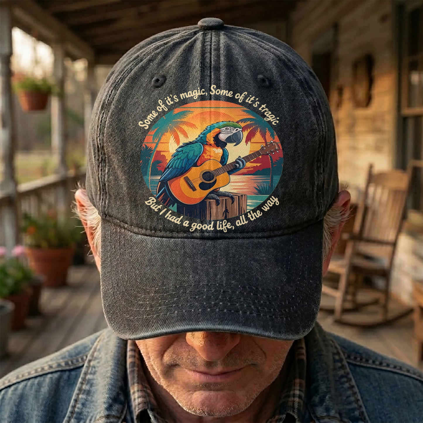 Some of Its Magic, Some of Its Tragic Denim Cap – Retro Jimmy Buffett Inspired Dad Hat (With Box)