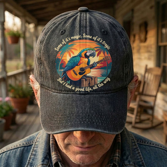 Some of Its Magic, Some of Its Tragic Denim Cap – Retro Jimmy Buffett Inspired Dad Hat (With Box)