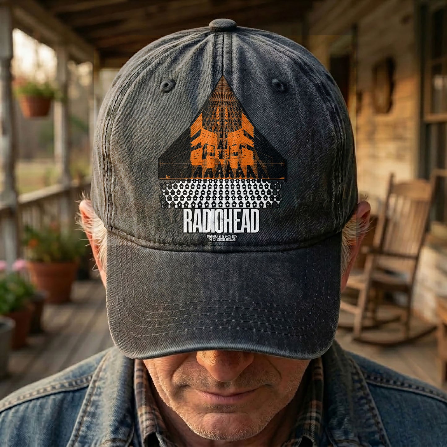 Radiohead Live in London Denim Cap – Retro Radiohead Tribute Merch Dad Hat (With Box)