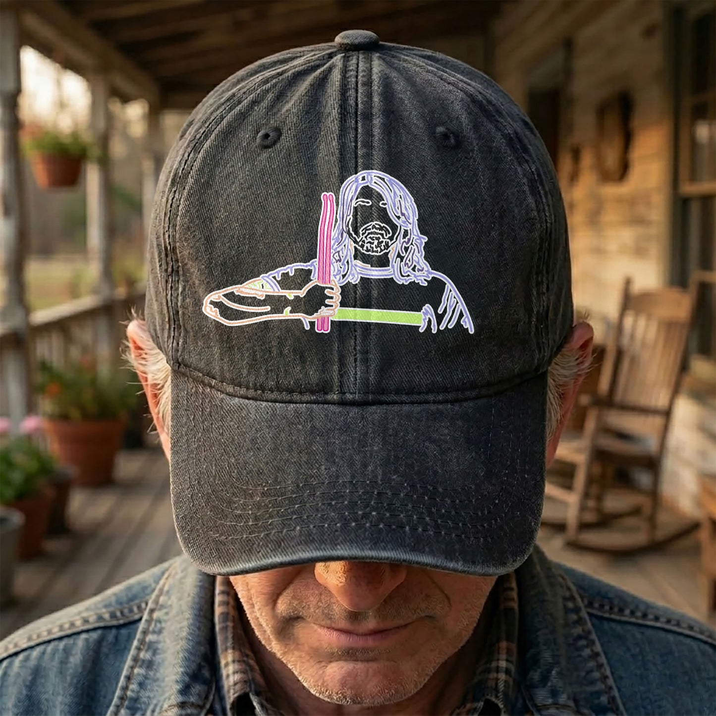 Dave Grohl Denim Cap – Retro Foo Fighters Merch Gift for Dad (With Box)