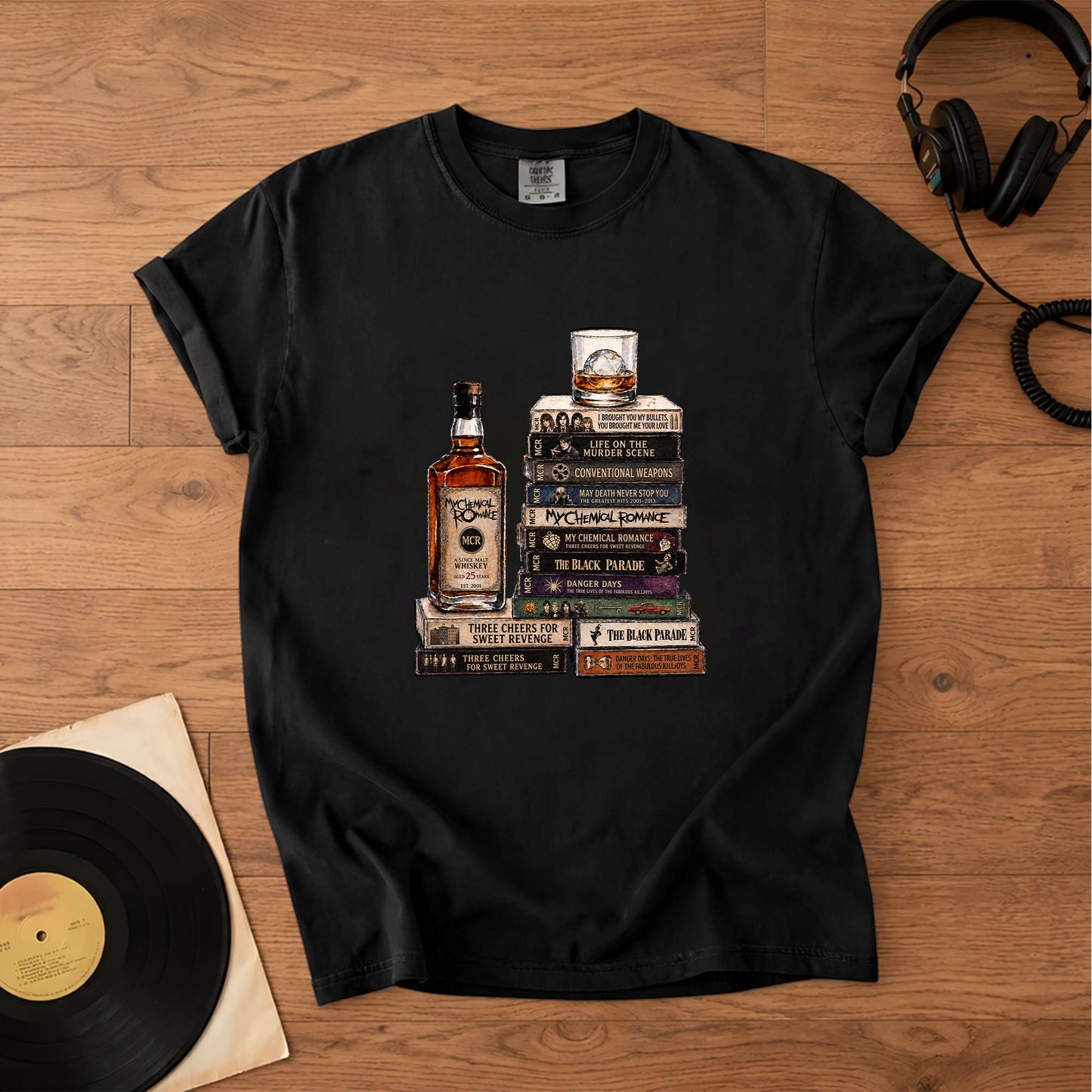 My Chemical Romance Cassette Album Collection T-Shirt – Retro Rock Music Band Merch Tee