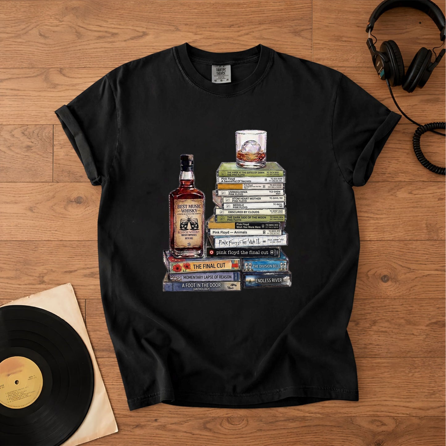 Pink Floyd Cassette Collection T-Shirt – Retro Music Pink Floyd Band Merch Tee