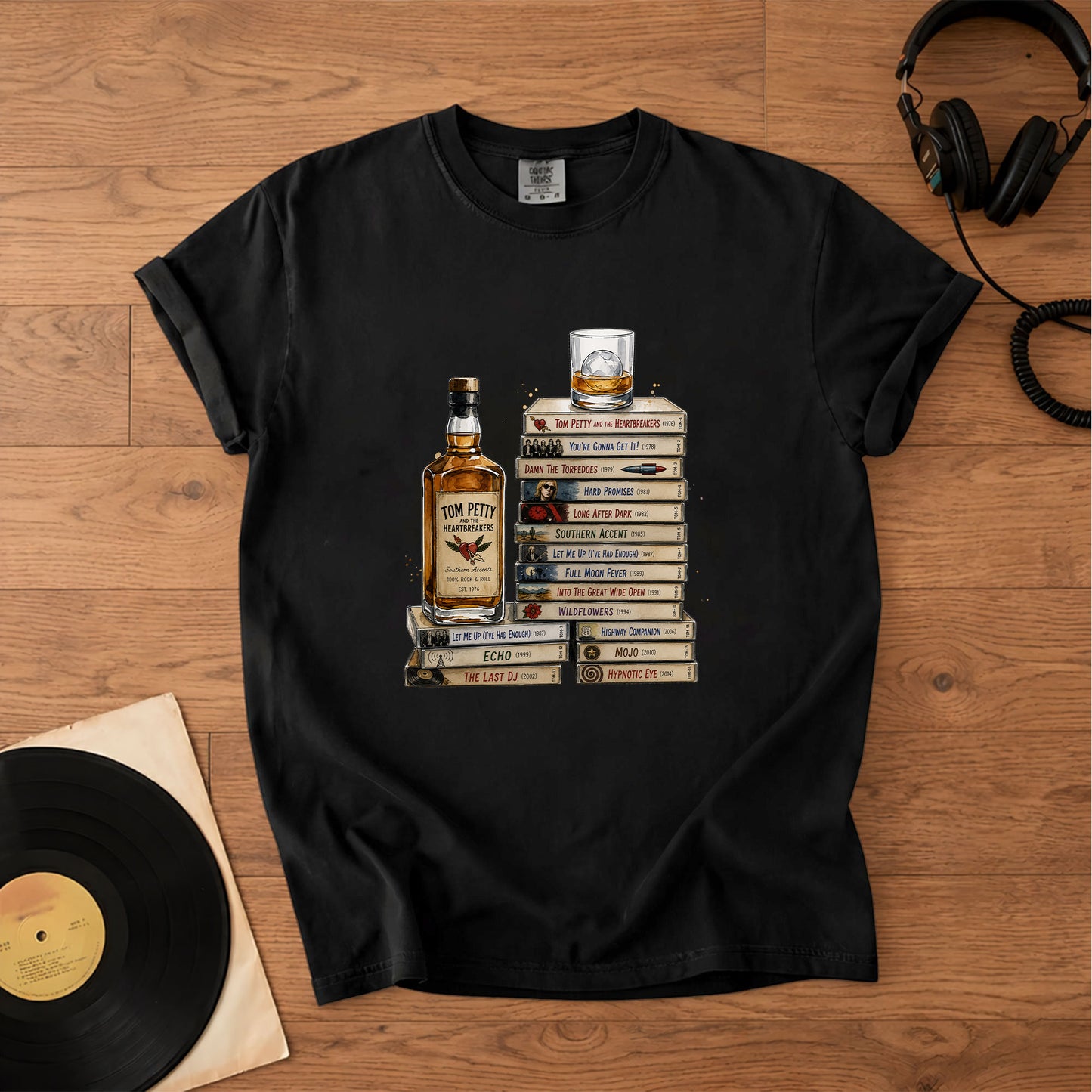 Tom Petty Cassette Album Collection Vintage T-Shirt – Retro Music Tom Petty Merch Tee
