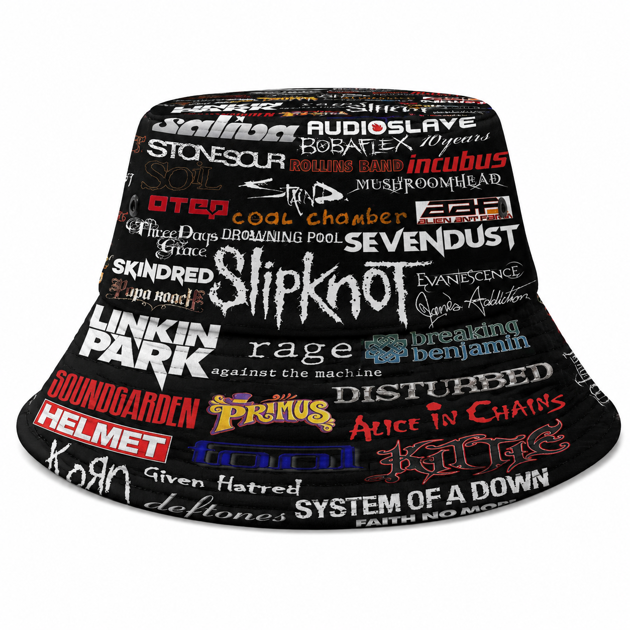 Metal Legends Collage Bucket Hat – 90s & 2000s Alternative Metal Fan Gift