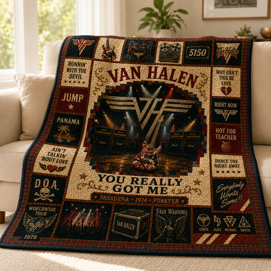 Van Halen Quilt Blanket – Iconic Symbol Nostalgic High Quality Blanket