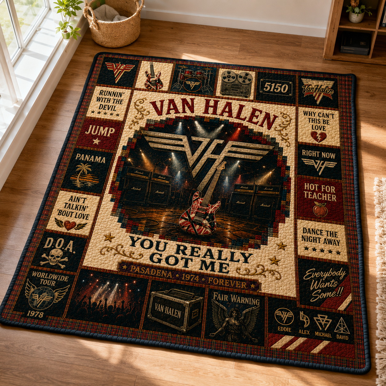 Van Halen Quilt Blanket – Iconic Symbol Nostalgic High Quality Blanket