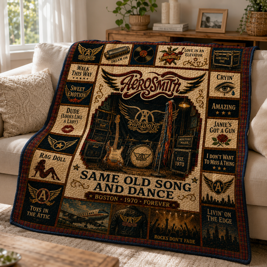 Aerosmith Quilt Blanket – Iconic Symbol Nostalgic High Quality Blanket