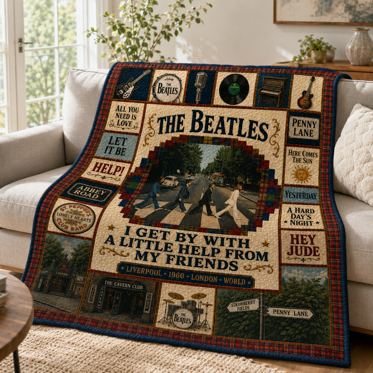 The Beatles Quilt Blanket – Iconic Symbol Nostalgic High Quality Blanket