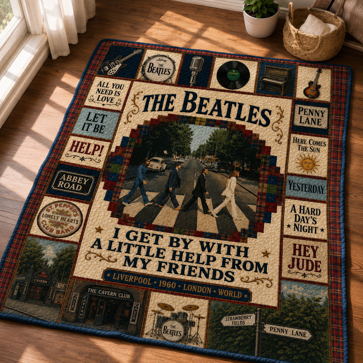 The Beatles Quilt Blanket – Iconic Symbol Nostalgic High Quality Blanket