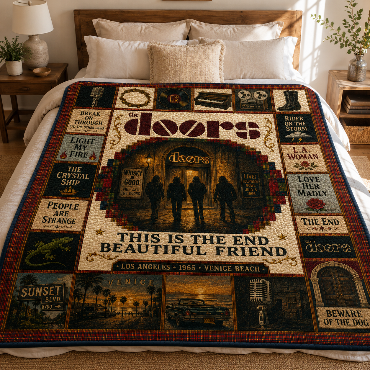 The Doors Quilt Blanket – Iconic Symbol Nostalgic High Quality Blanket