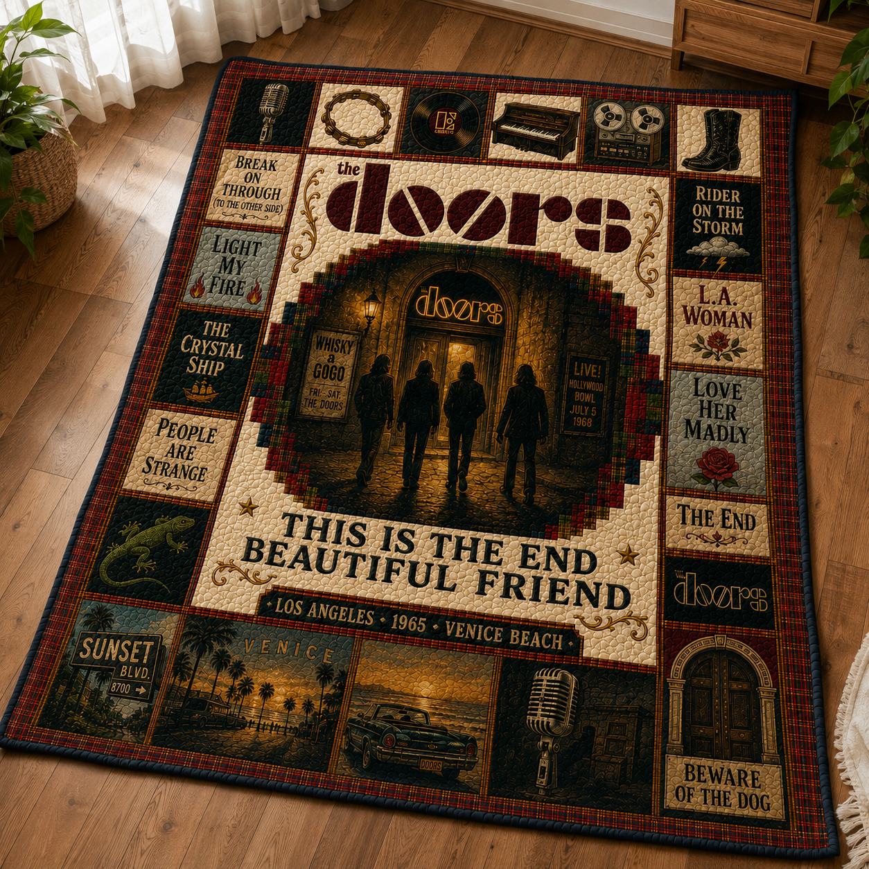 The Doors Quilt Blanket – Iconic Symbol Nostalgic High Quality Blanket