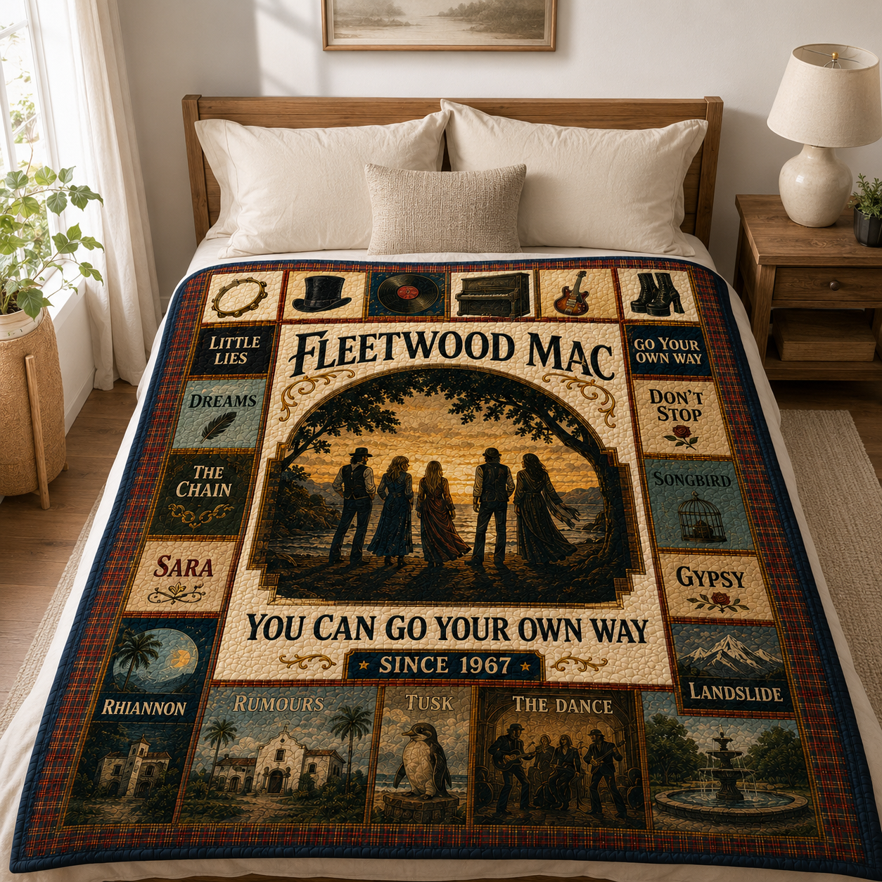 FleetWood Mac Quilt Blanket – Iconic Symbol Nostalgic High Quality Blanket