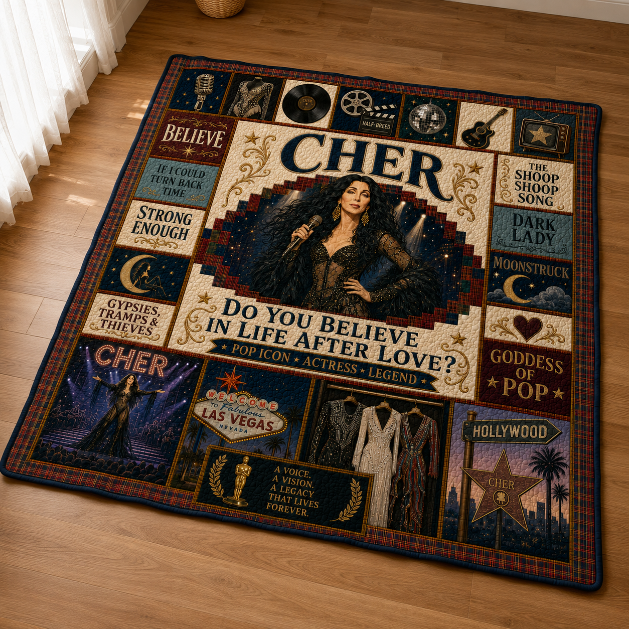 Cher Quilt Blanket – Iconic Symbol Pop Queen Nostalgic High Quality Blanket