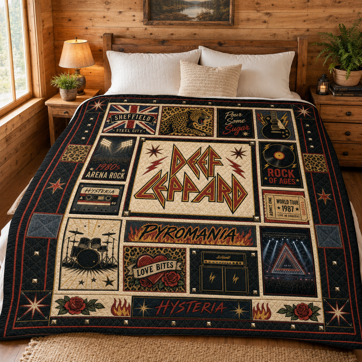 Def Leppard Quilt Blanket – Iconic Symbol Inspired High Quality Quilt Blanket