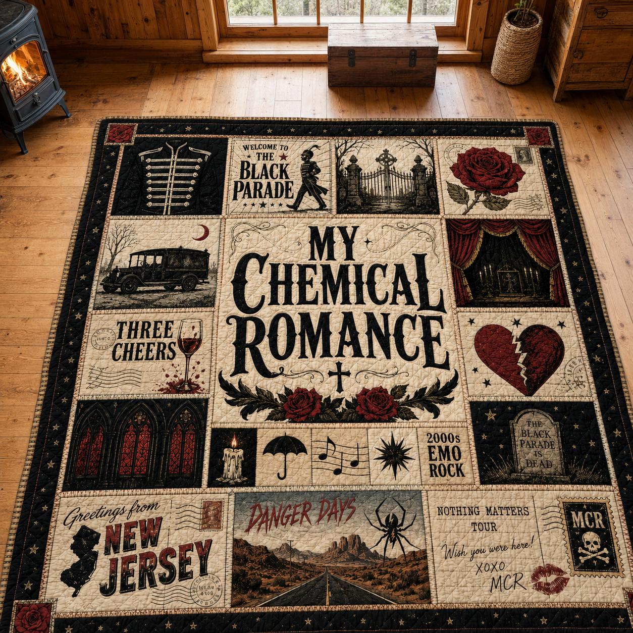 My Chemical Romance Quilt Blanket – Iconic Symbol Inspired High Quality Quilt Blanket