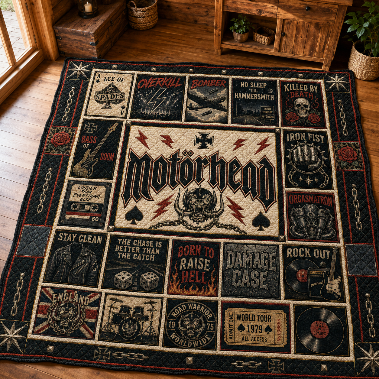 MotorHead Quilt Blanket – Iconic Symbol Inspired High Quality Quilt Blanket