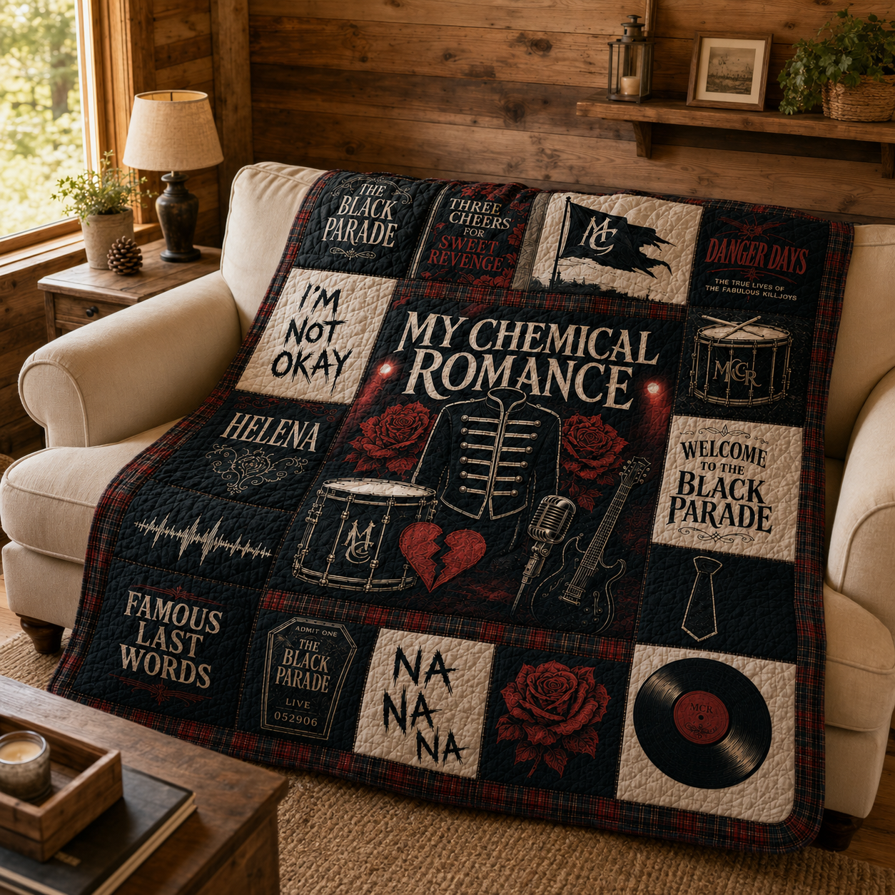 My Chemical Romance Quilt Blanket – Iconic Black Parade Inspired High Quality Quilt Blanket
