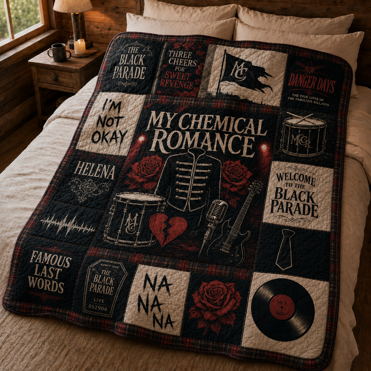 My Chemical Romance Quilt Blanket – Iconic Black Parade Inspired High Quality Quilt Blanket