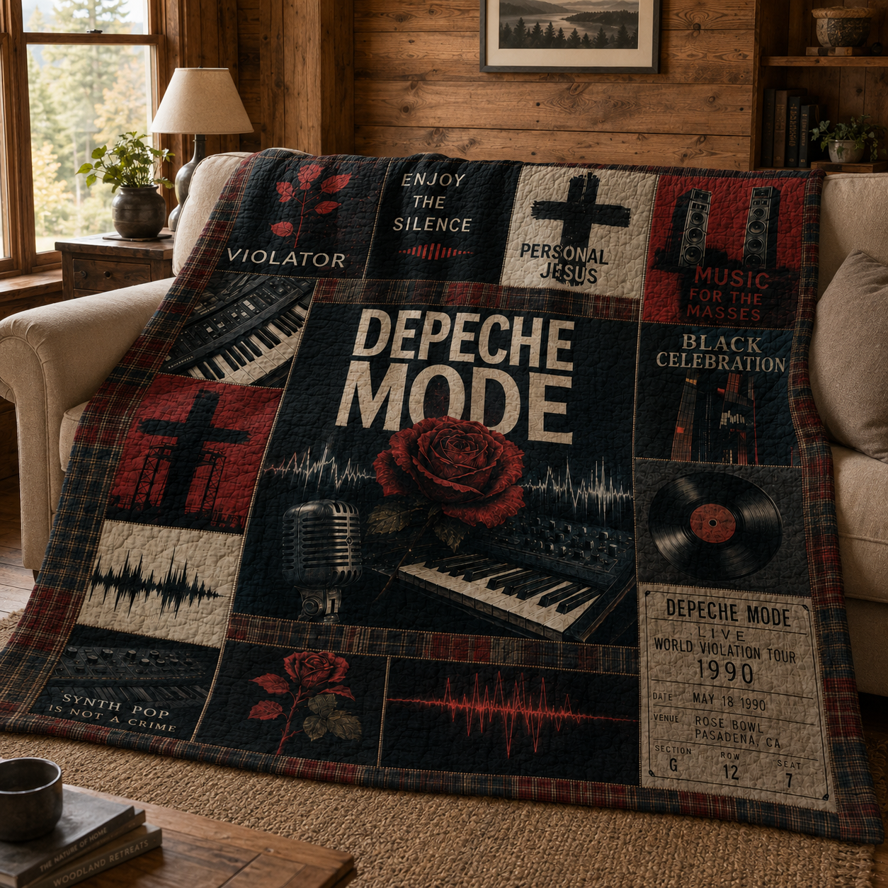Depeche Mode Quilt Blanket – Iconic Symbols Inspired High Quality Quilt Blanket