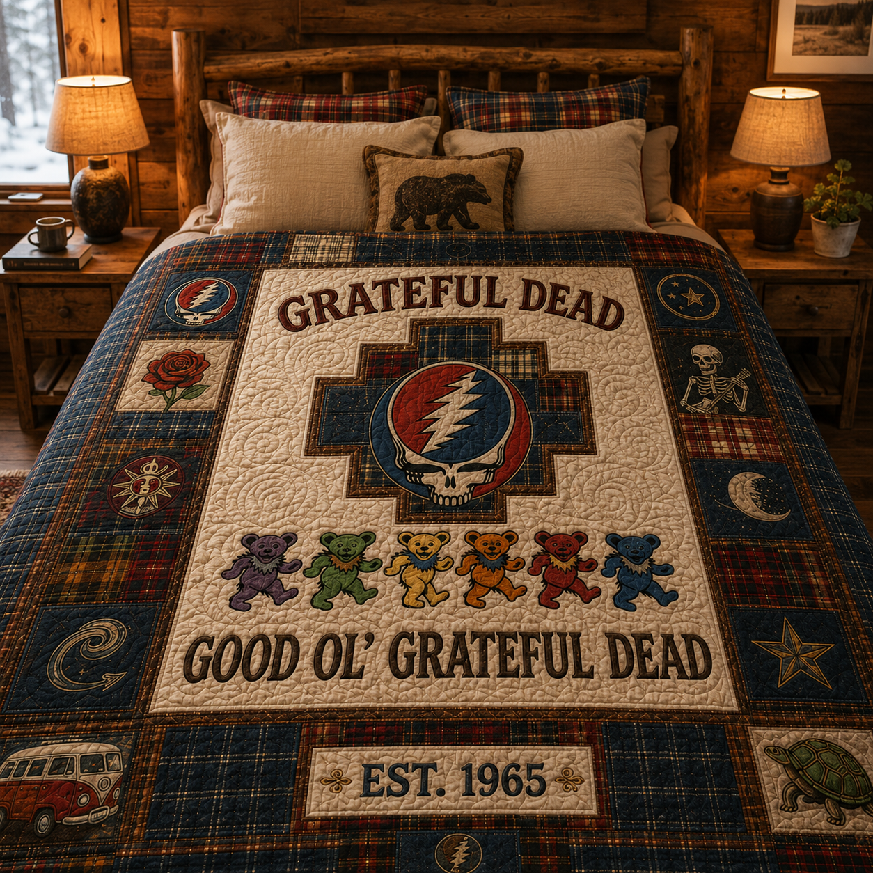 Grateful Dead Quilt Blanket – Iconic Symbol Nostalgic High Quality Blanket
