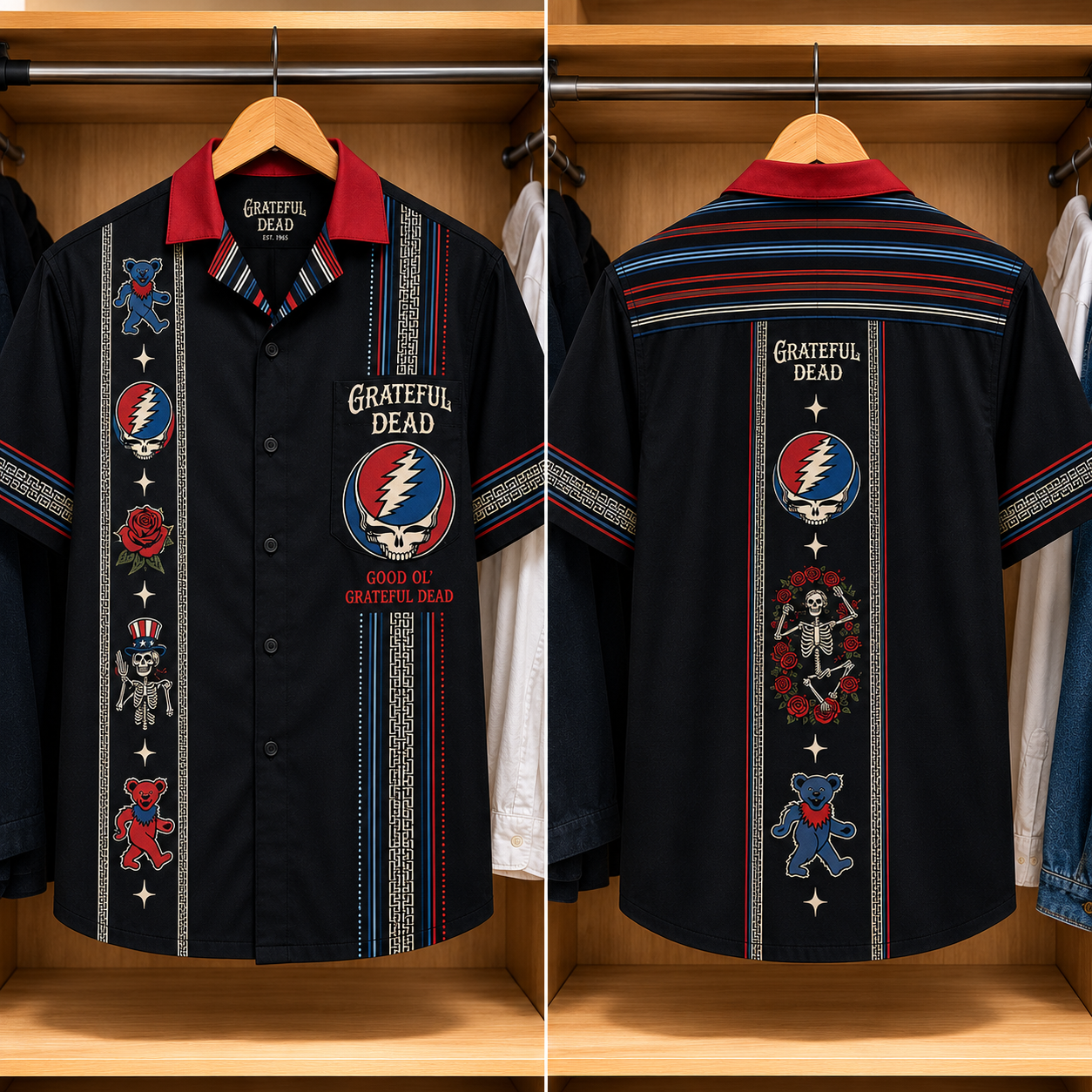 Grateful Dead Luxury Design Hawaiian Shirt - Mexican Inpsired Hawaiian Shirt
