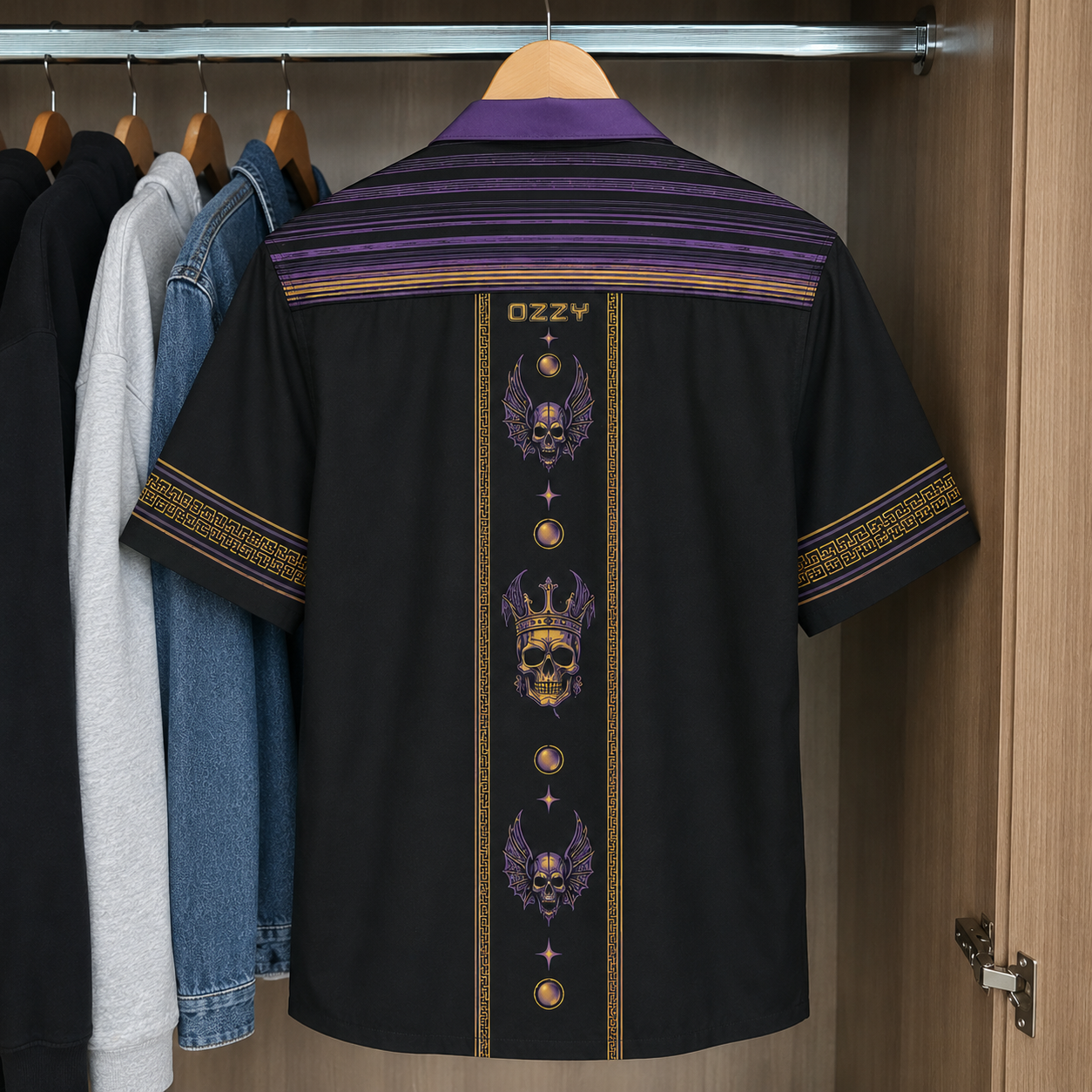 Ozzy Osbourne Luxury Design Hawaiian Shirt - Mexican Inpsired Purple Hawaiian Shirt