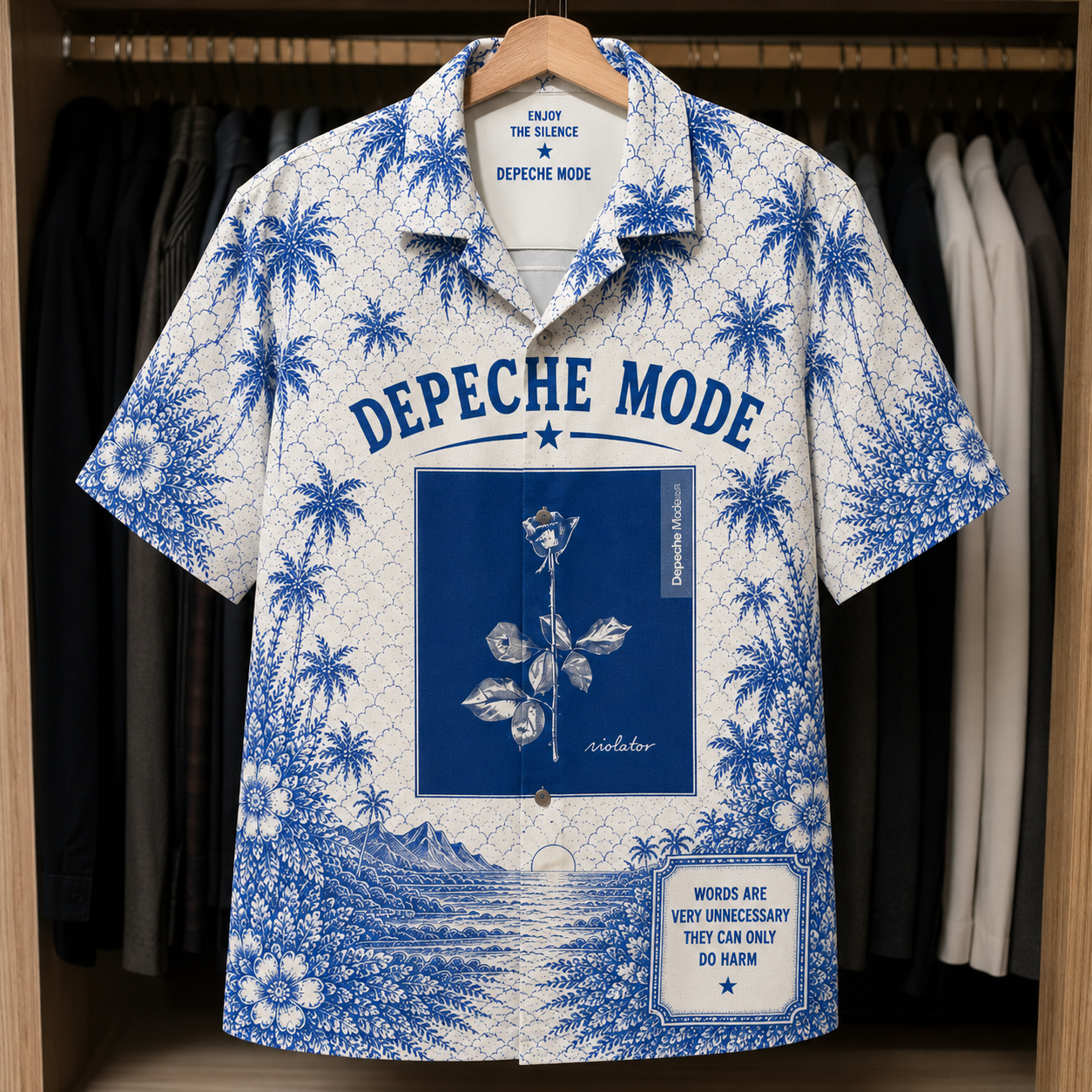 Depeche Mode Tropical Hawaiian Shirt - Tropical Inpsired Hawaiian Shirt Iconic Album Cover (Copy)