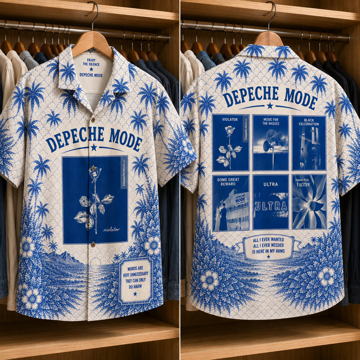 Depeche Mode Tropical Hawaiian Shirt - Tropical Inpsired Hawaiian Shirt Iconic Album Cover (Copy)
