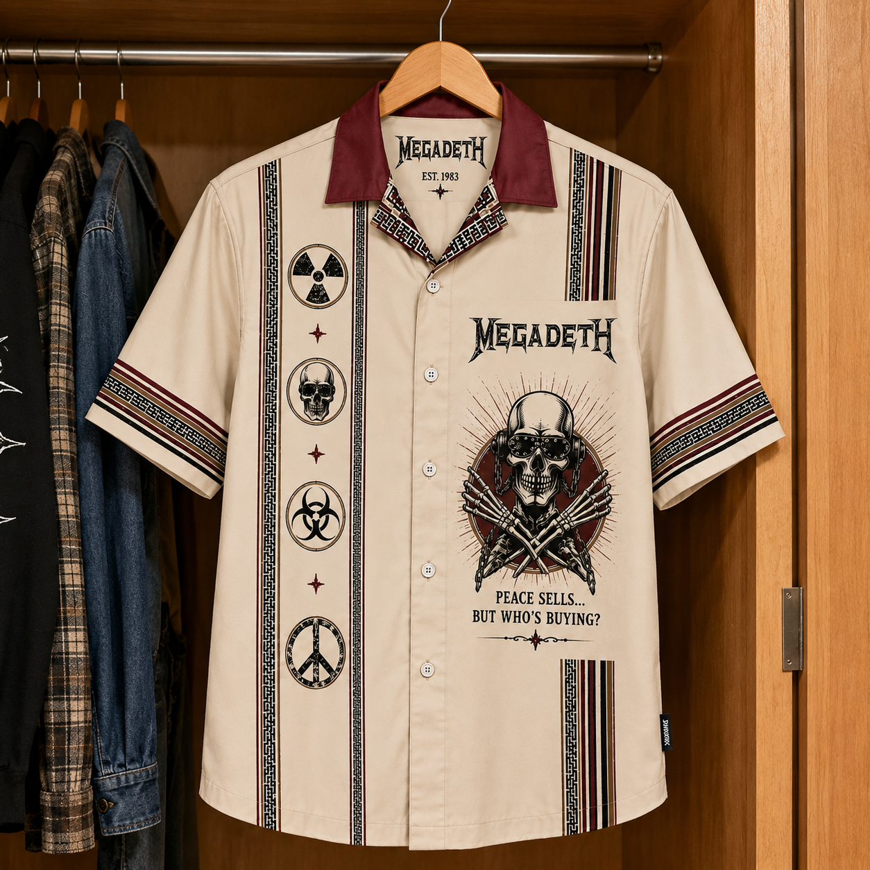 Megadeth Luxury Design Hawaiian Shirt - Mexican Inpsired Hawaiian Shirt White Version
