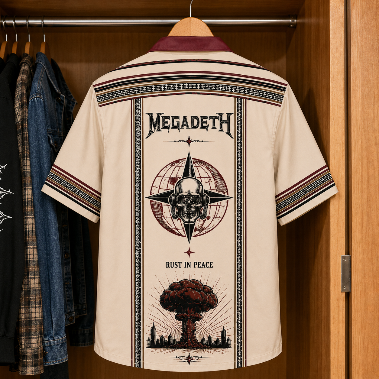 Megadeth Luxury Design Hawaiian Shirt - Mexican Inpsired Hawaiian Shirt White Version