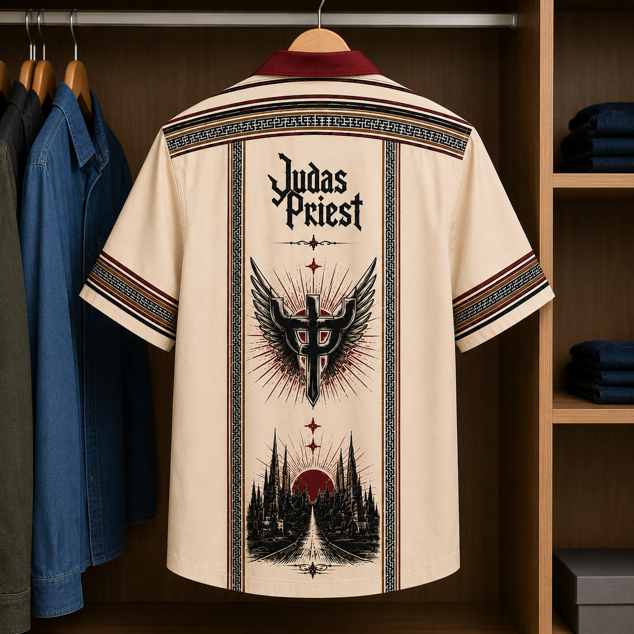 Judas Priest Luxury Design Hawaiian Shirt - Mexican Inpsired Hawaiian Shirt White Version