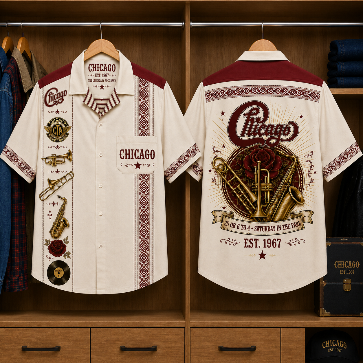 Chicago Luxury Hawaiian Shirt - Mexican Inspired Hawaiian Shirt White Version