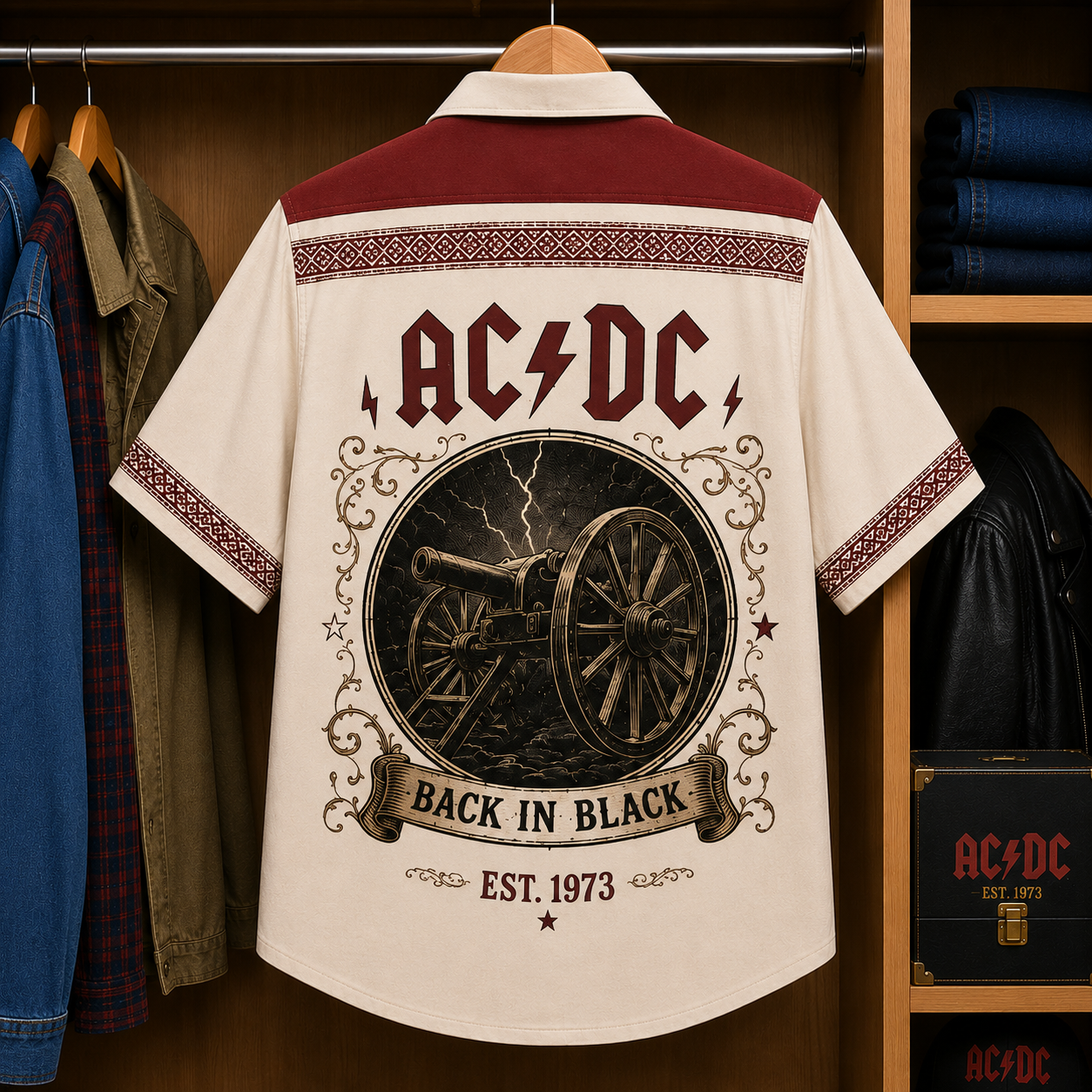 ACDC Luxury Hawaiian Shirt - Mexican Inspired Hawaiian Shirt White Version