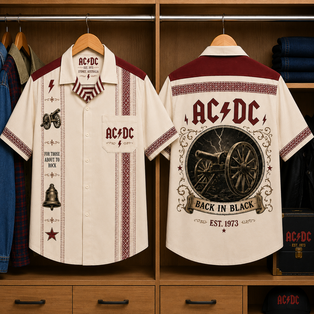 ACDC Luxury Hawaiian Shirt - Mexican Inspired Hawaiian Shirt White Version
