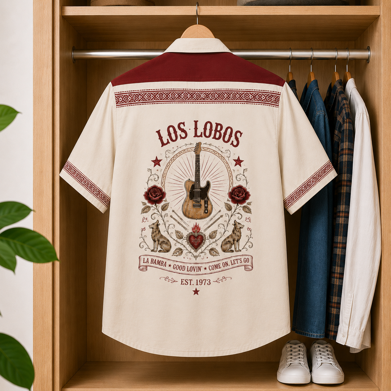 Los Lobos Luxury Hawaiian Shirt - Mexican Inspired Hawaiian Shirt White Version
