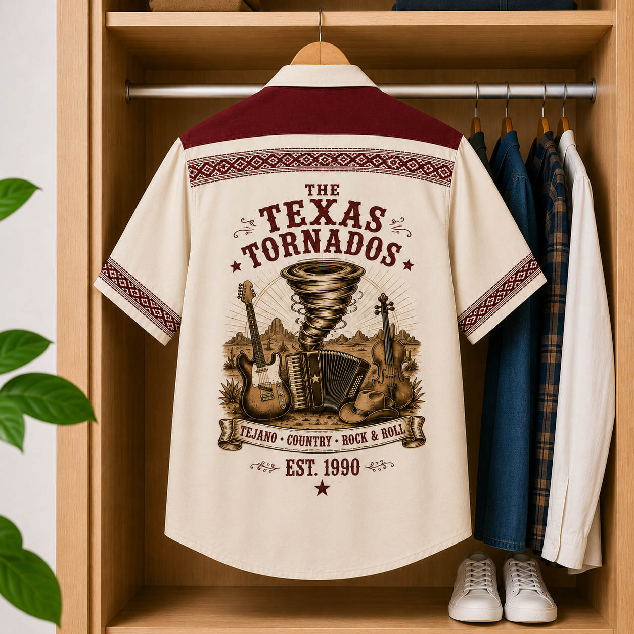 The Texas Tornados Luxury Hawaiian Shirt - Mexican Inspired Hawaiian Shirt White Version